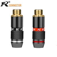 R ตัวเชื่อมต่อ1คู่/2ชิ้น Rca สายต่อ Rca คุณภาพสูงเต้าเสียบแจ็คปลั๊กอะแดปเตอร์เสียงดำใน1คู่ปลั๊กต่อลำโพงชุบทอง