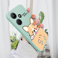 เคส PMP สำหรับ Infinix เคส30i ร้อน Hp Infinix Hot 30i เคสโทรศัพท์ Corgi การ์ตูนรูปสุนัขน่ารักสี่เหลี่ยมแท้ปลอกซิลิโคนของเหลวเคสป้องกันทนแรงกระแทกกล้องคลุมทั้งหมด