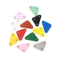 2Pcs Triangle Pu Leather Label Clothing Shoes Hats Bags Hair Ornaments Hair Clips Band Accessories Diy Brand Logo Patch Badge Fashion Accessories