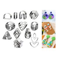 18pcs Stainless Steel Polymer Clay Earring Cutters Baking Mould Handmade DIY Craft for Kitchen Baking Jewelry Making Cake Colanders Food Strainers