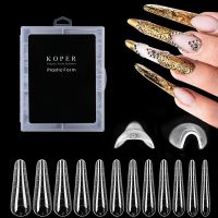 【CW】 120Pcs System Forms Poly UV Gel Extension Artificial Manicure Cover False Coffin Nails Tips