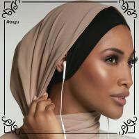 WANGU สำหรับ hijabs อุปกรณ์เสริมเสริม พร้อมส่ง หมวกคลุมฮิญาบ ฮิญาบของผู้หญิง หมวกผ้าพันคออิสลาม ใต้ฝามีรูหู