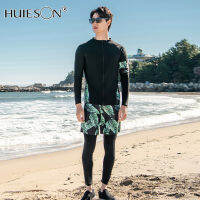 【Huieson】เสื้อแขนยาวกางเกงขายาวและชุดว่ายน้ำแยกชิ้นชุดดำน้ำเล่นเซิร์ฟคลุมท้องของคุณเสื้อว่ายน้ำลายไทย