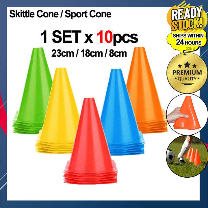 23cm/18cm/8cm Skittle Cone / Sport Cone ( 1 Set X 10 Pcs ) | Lazada