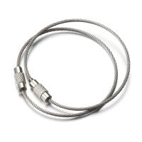 10pcs 15cm Stainless Steel Keychain Screw Loop Wire Cable Loop Lock Rope Key Holder Bracelet Chain Keyring DIY Jewelry Making