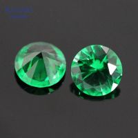 Green Nano Round 2.6~12mm Semi Precious Stone Brilliant Cut Nano High Temperature Resistance Synthetic Gems For Jewelry Cables