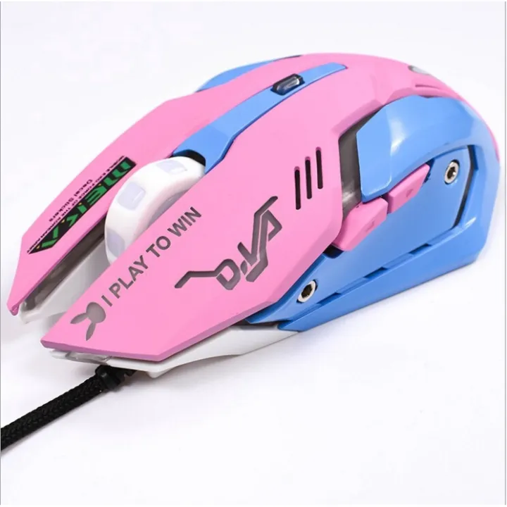 Gaming Mouse Optical Wired Computer Mouse Anime Cartoon Cute Sailor Moon Colorful Backlit Pink