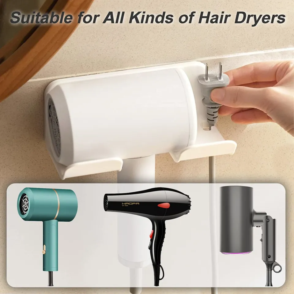 1pc Punch-free Hair Dryer Rack, Multifunctional Bathroom Storage