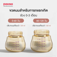 Potato ขวดนมคอกว้างพร้อมจุกนมซิลิโคน วัสดุPPSUสุดพรีเมี่ยม ทรงน้องหมีสุดน่ารัก ขนาด 160ml [5 ออนซ์]