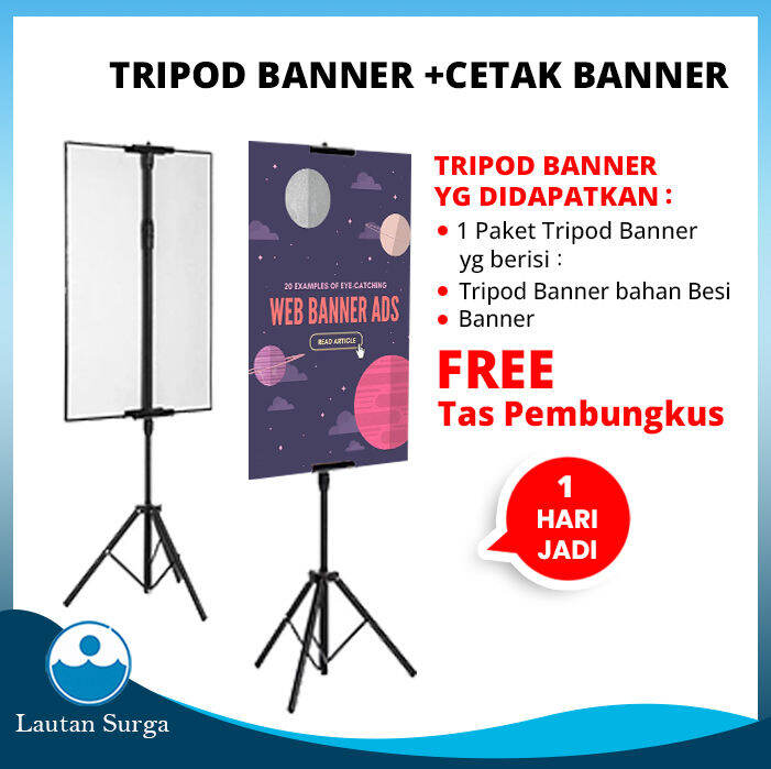 Tripod Banner Plus Cetak Flexi Ukuran Banner Meter Bisa Sisi Sisi Lazada Indonesia