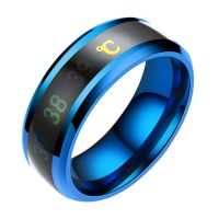 Temperature Ring Fashion Smart Stainless Steel Classic Wedding Couple Modern for Women Men Waterproof Rings Jewelry