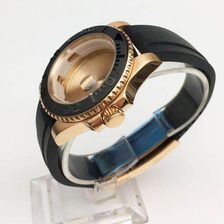 40mm-rose-gold-pvd-watch-case-fit-nh35-36-mingzhu-dg2813-3804-miyota-8215-8205-rubber-strap-retrofit-accessories