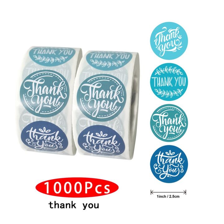 1000pcs-kawaii-flower-thank-you-sticker-seal-label-aesthetic-gold-scratch-off-circle-business-art-travel-journal-supply-adhesive-stickers-labels