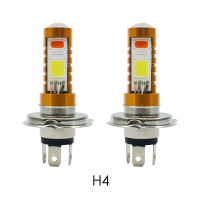 รถไฮไลท์ LED ถอดรหัส 3 สี COB ไฟตัดหมอก H4 ไฟรถจักรยานยนต์ H4 H6 80W COB ดัดแปลง 3 โคมไฟ