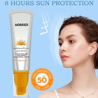 AOBEIZI Clear Moisten Whitening Sunscreen Lotion SPF50+ PA+++ ผลิตภัณฑ์ปกป้องผิวหน้าจากแสงแดดเนื้อบางเบาสูตรอ่อนโยนพิเศษ