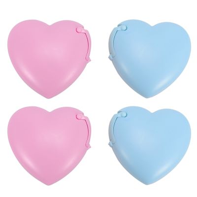 4 Pcs Heart-Shaped Tape Dispenser Plastic Portable Colorful Roll Tape Organizer for Office Or School Supply