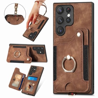 S21 S20 FE Leather Card Slot RFID Block Case For Samsung Galaxy S23 Ultra Note20 5G S22 S21 Plus S9 S8 S10 23 S 22 S20 Cover