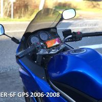 ขายึดขาตั้ง GPS ที่จับโทรศัพท์มือถือสีดำสำหรับ Kawasaki ER-6f ER6F 2006 2007 2008