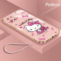 เคสซัมซุงโน้ต10 Lite A81 M60S ชุบทองเรียบง่ายสุดหรูเคสโทรศัพท์ Hello Kitty TPU เคสซิลิโคนแบบนิ่ม