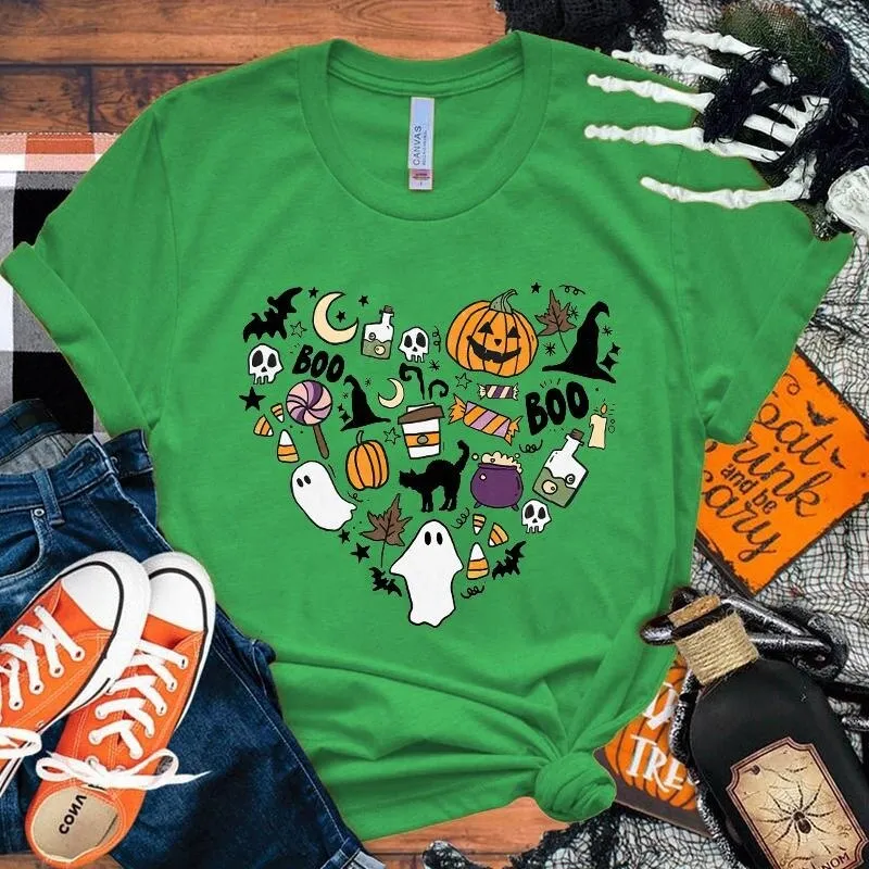 Halloween Boo Pumpkin Love T-Shirt Men Women T Shirt Cosplay