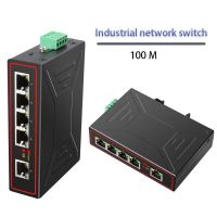 DIN Rail Type 5-Port 100M Industrial Network Switch RJ45 Hub Internet Splitter RJ45 Switch Plug And Play DC5V-58V เพิ่ม Switch