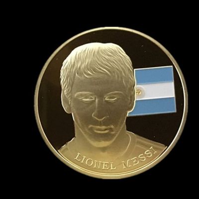 4ชิ้นเหรียญเมสซี่โรนัลโด้เนย์มาร็อปเบนเหรียญนักฟุตบอลนักฟุตบอลชุบทองดาวขนาด40มม. ของตกแต่งเหรียญที่ระลึก