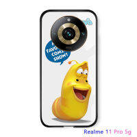 เคสเคสกระจกเทมเปอร์รูปตัวการ์ตูนสำหรับ Realme 11 Pro 5G Realme 11 + 5G 3D สุดหรูสำหรับเด็กผู้หญิงตัวอ่อนเกาหลีเคสสีแดงสีชมพู