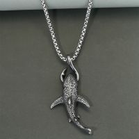 Punk Gothic Goth Stainless Steel shark necklace fish shark jewelry For Men