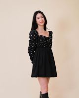 SP283S : Cluster Sequin Taffeta Dress มินิเดรสปักเลื่อม