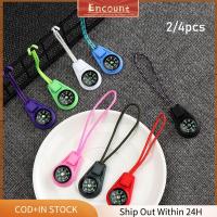 ENCOUNT 2/4ชิ้น9สีเดินป่าตั้งแคมป์ Paracord สร้อยข้อมือเข็มทิศการอยู่รอดขนาดเล็กเชือกหางเป็นซิปกระเป๋าเข็มทิศอุปกรณ์กลางแจ้ง EDC