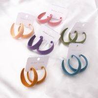 40mm Retro Fashion Personality Type C Plush Hoop Earrings for Women Trendy Style Temperament Korean Flocking Earring Jewelry