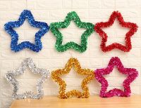 Christmas New Year Five-Pointed Star Wire Tinsel Pentagram Pendant Ornament Decoration ดาว สายรุ้ง แขวน ประดับ ตกแต่ง