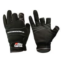 【LZ】✹✠✚  Abu Garcia leather fishing gloves three figner High-quality fabrics Comfort Anti-Slip Outdoor Fishing fingerless gloves 1 Pair