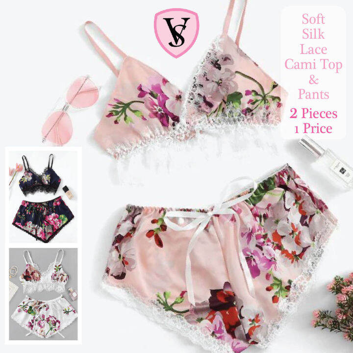 VS Women Sexy Nightwear Lace Stain Nightgown Sleepwear Kimonos Sexy