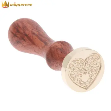 Wood Handle Wax Seal Antique Plant Pattern Sealing Wax Stamp DIY Craft Tool