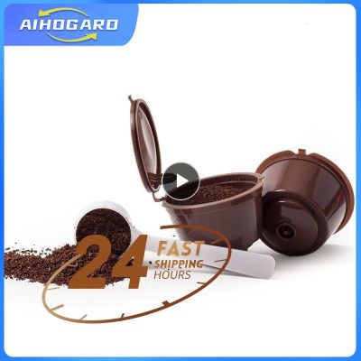 【YF】 Reutilizáveis Cápsulas De Café com Escova Colher Recarregáveis Coffee Pods Filtro Plástico DOLCE GUSTO Alta Qualidade 1 a 8Pcs