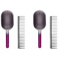 2X Comb+Wide Tooth Comb Detangling Scalp Massage Hairbrush for Massage Sharon Brush Rose Red