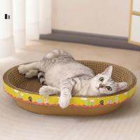 【Danqing family】 Cat Scratcher Card Board แผ่นรอยขีดข่วนลูกฟูกที่ทนทาน Cat Training Toy Scratching Lounge Bed For Furniture Protection