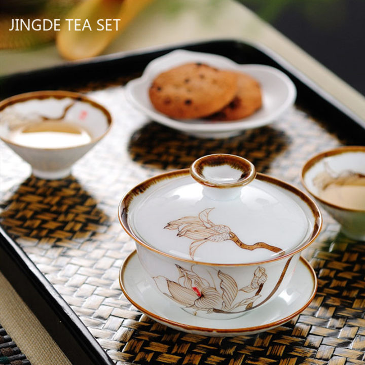 retro-hand-painted-flower-pattern-ceramic-gaiwan-teacup-handmade-tea-tureen-bowl-chinese-porcelain-teaware-drinkware-120ml