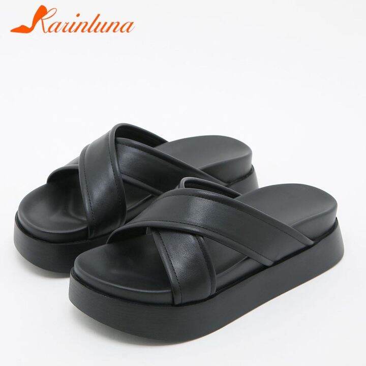 platform-chunky-heels-sandals-2023-gothic-fashion-walking-office-woman-flats-shoes-ขายดีที่สุด-ioztt305