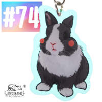 Laser Original Shaped Rabbit Keychain #73-#74 "1.0 Rabbit Map" Rabbit