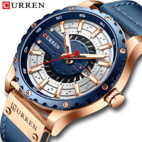 CURREN Watches Top Brand Fashion Leather Wristwatch Casual Quartz Mens Watch New Chic Luminous hands Clock