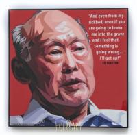 ลีกวนยู Lee Kuan Yew อดีตนายกคนแรก สิงคโปร์ รูปภาพ​ติดผนัง pop art พร้อมกรอบและที่แขวน กรอบรูป แต่งบ้าน ของขวัญ โปสเตอร์