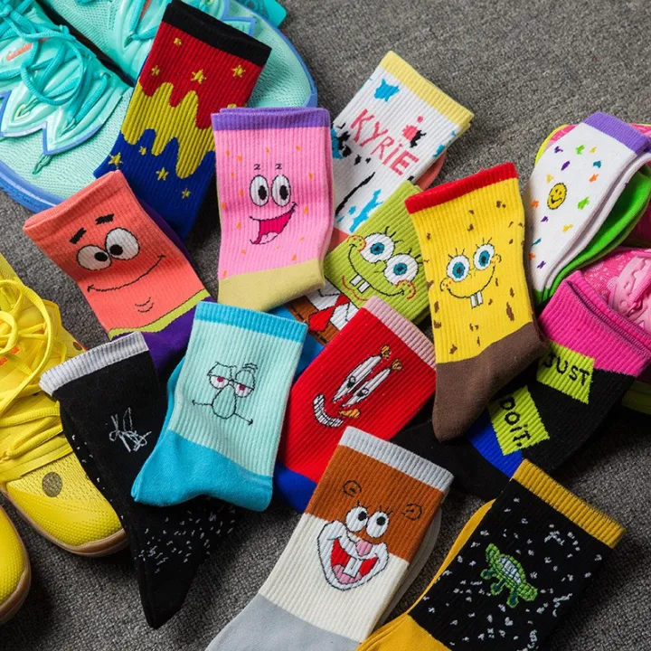 Mid Cut Spongebob Socks Ankle Socks For Men Basketball Socks Iconic ...