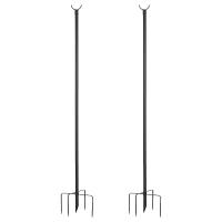 2Pcs String Light เสาสำหรับรั้วดาดฟ้า5 Prong Fork Heavy Duty String แสงเสาเสาไฟตกแต่งงานแต่งงาน