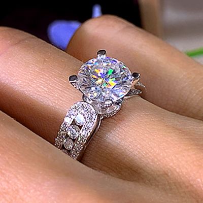 [COD] Cao Shi Amazons new wedding ring classic four-claw zircon crystal female engagement proposal