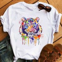 COD tjjs079 New Animal tiger face womans T-shirt printe summer fashion Tshirt women Harajuku Short Sleeve O-Neck Hip Hop oversized t shirt