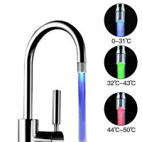 LED Night Light Faucet Light Wireless LED Lamp Nightlight 7 Colors Kitchen Bathroom Decoration Lighting Temperature Sensor Light Night Lights