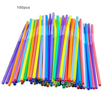 115Pcs Short Transparent Plastic Straw Disposable 15CM Pointed Hard Bulk Thin  Straw Commodity Bar Accessories Commercial Party