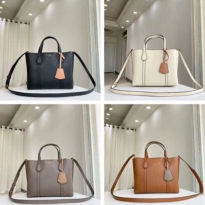 2023 new Tory Burch Ladys 2022 Perry Series Four Colors Small Triple Compartment Tote Bag Shoulder Bag Crossbody Bag